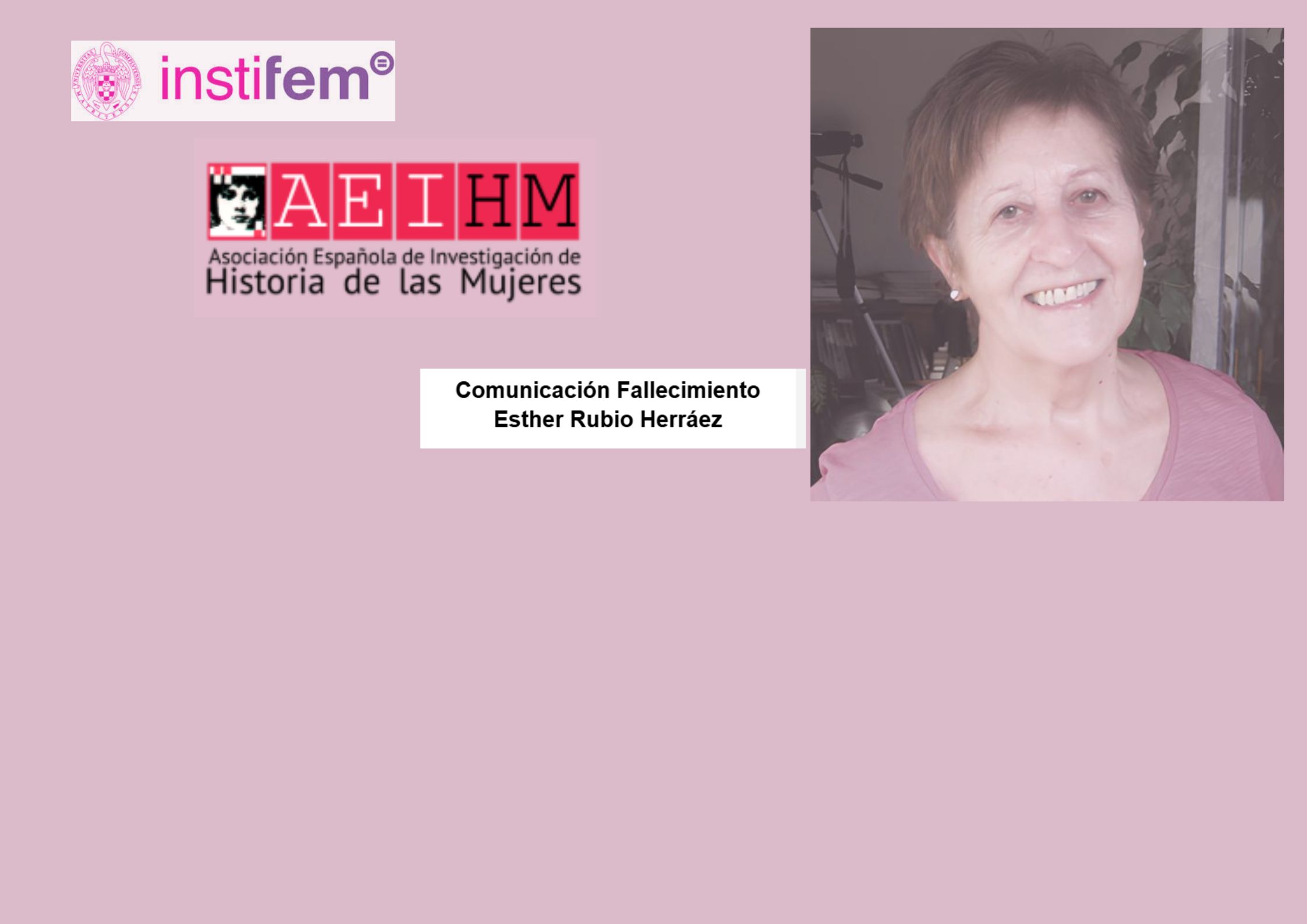 Fallecimiento de la Profesora Esther Rubio Herráez